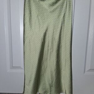 Elegant Green Patterned Women's Skirt